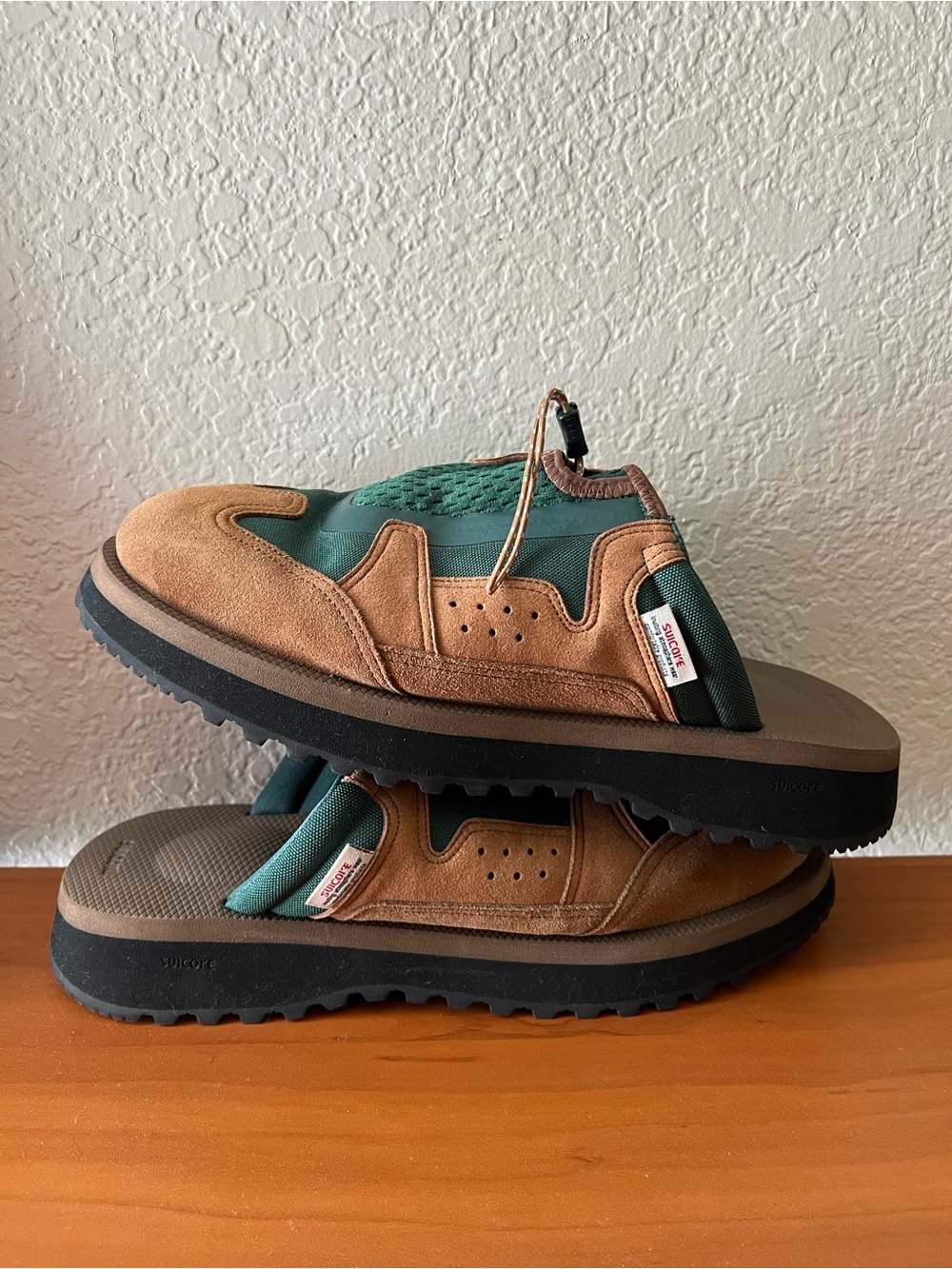 Suicoke Boma Brown Green Slip On Mule Loafer Size 11